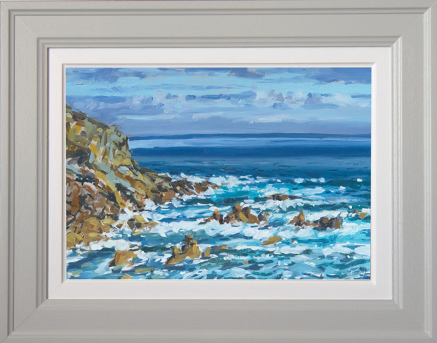 2017-11-Oil-Seascape-Sonia-Roji-My-Little-Beach-framed