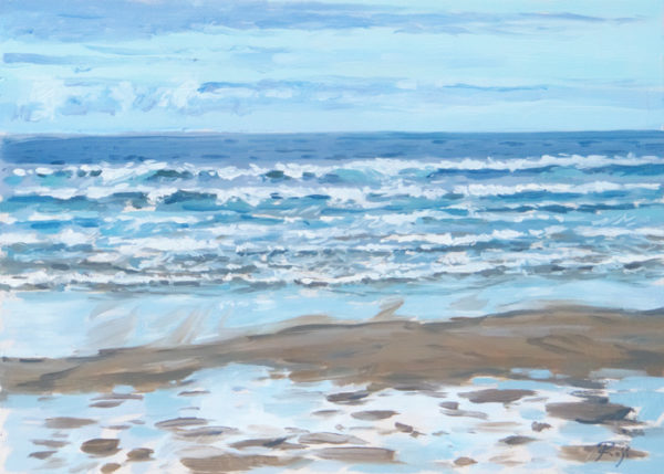 2017-17-Oil-Seascape-Sonia Roji-Afternoon Waves in Frejulfe