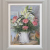 2018-63-Oil-Landscape-Carnations, Lilies and Daisies-framed