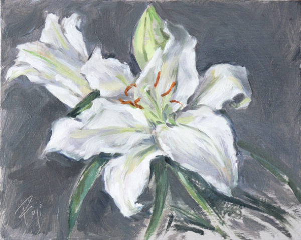 2018-64-Oil-Landscape-White-Lilies