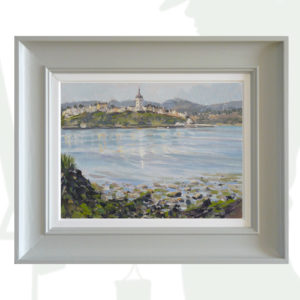 2018-77-Oil-Reflections-of-Castropol-framed-background