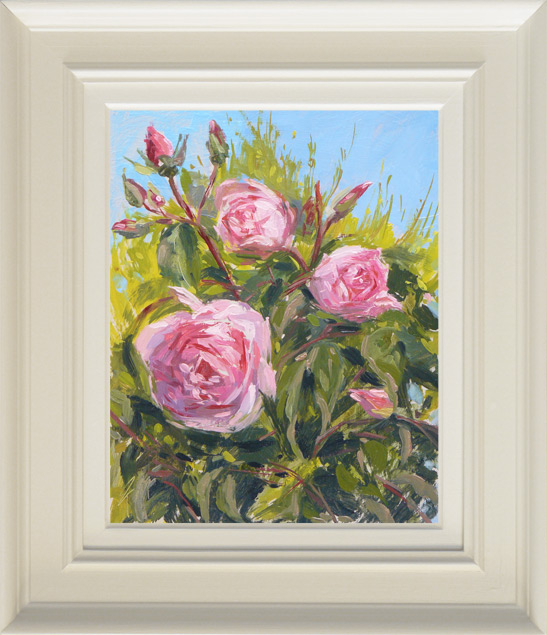 2018-79-Oil-Roses-in-the-Evening-Light-framed