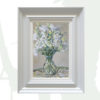 2018-85-Oil-White-Lisianthus-framed-background