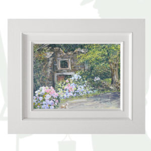 2018-93-Oil-Ruins-and-Hydrangeas-framed-background