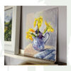 2018-82-Oil-Landscape-Delft-Porcelain-Yellow-Lilies-pic1