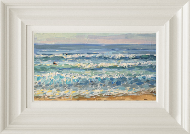 2018-117-Oil-Catching-Waves-at-Sunset-framed