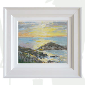 2018-137-Oil-August-Sunset-II-framed-background